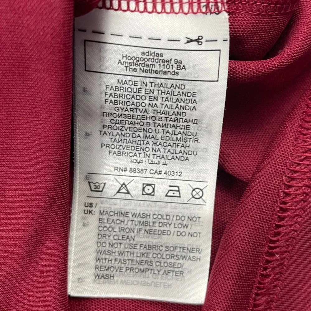 Adidas Mens 2XL Burgundy Short Sleeve Performance Polo Shirt Logo Activewear